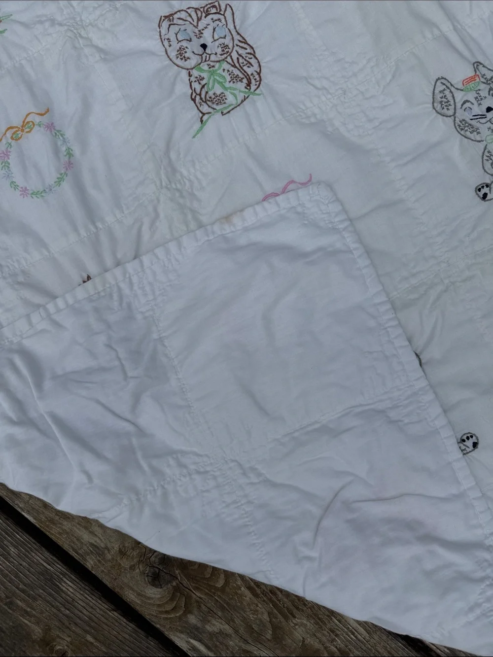 Vintage embroidered baby blanket